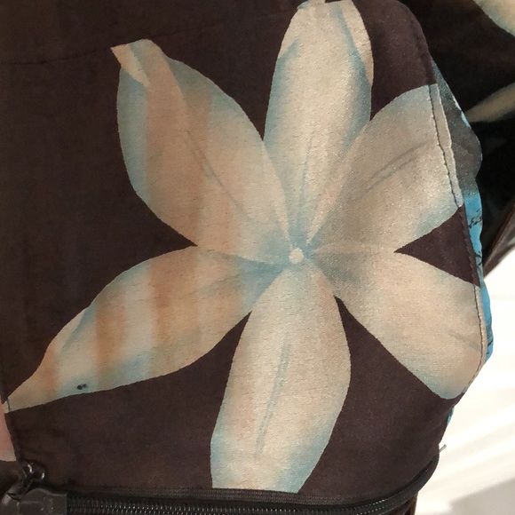 Anne Klein Dark Brown Silk Flowy Skirt w/Lillies - Picture 13 of 15